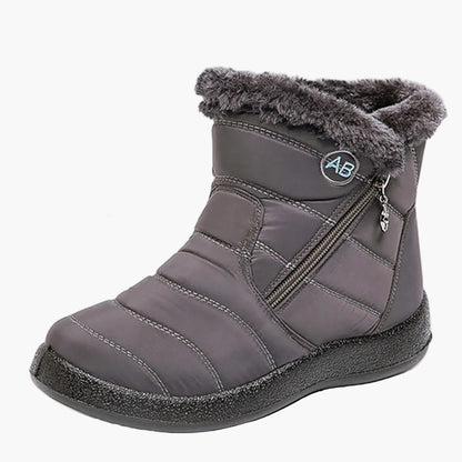Women's winter boots with warm lining and zipper – Comfortable, non-slip outdoor shoes for cold days