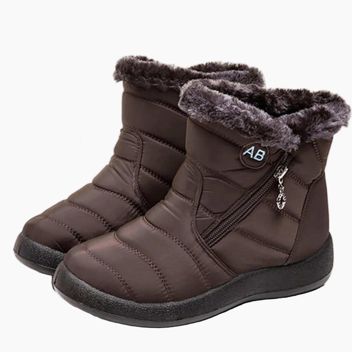 Women's winter boots with warm lining and zipper – Comfortable, non-slip outdoor shoes for cold days