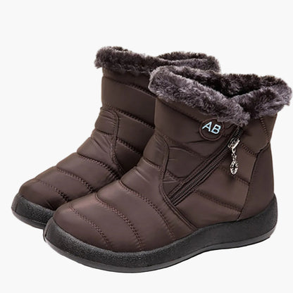 Women's winter boots with warm lining and zipper – Comfortable, non-slip outdoor shoes for cold days