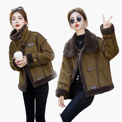 Women's winter jacket in casual pilot style – fashionable short jacket for everyday and leisure use