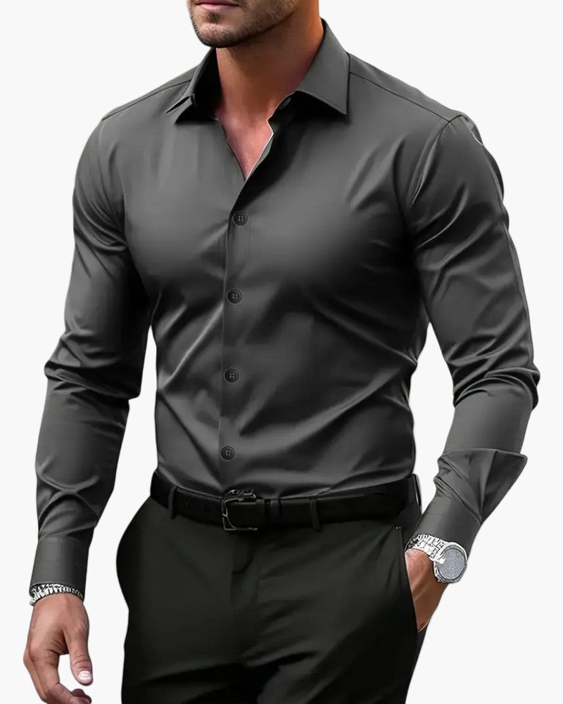 Men's Business Shirt Slim Fit – Modern Long Sleeve Shirt for Office & Elegant Occasions