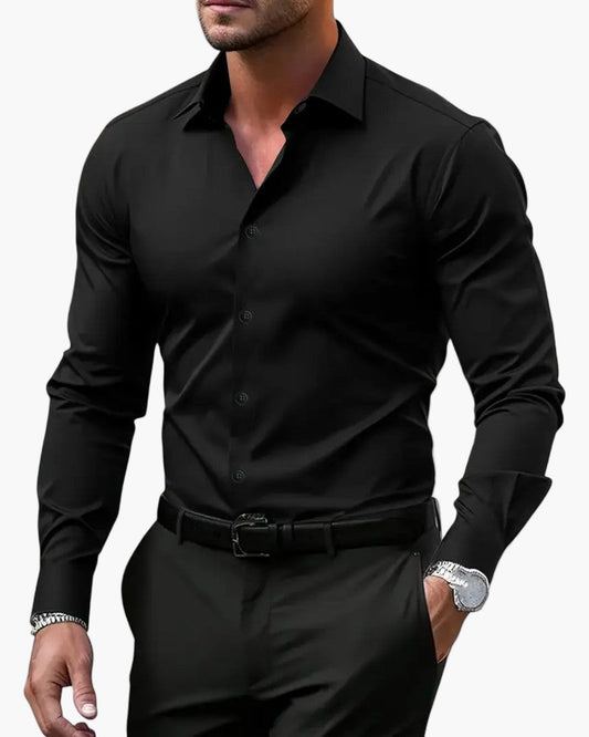 Men's Business Shirt Slim Fit – Modern Long Sleeve Shirt for Office & Elegant Occasions