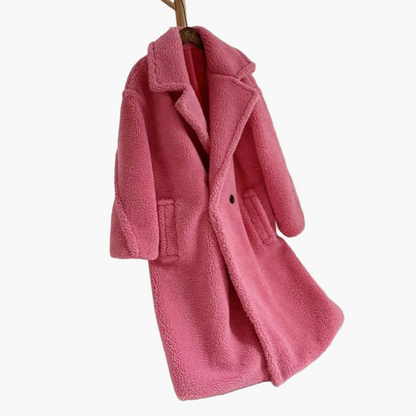 Damen Oversize Teddy Mantel – Modischer Winterstil für Alltag und Freizeit