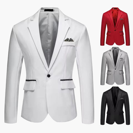 Herren Sakko Slim Fit Einreiher Blazer für Business & festliche Anlässe