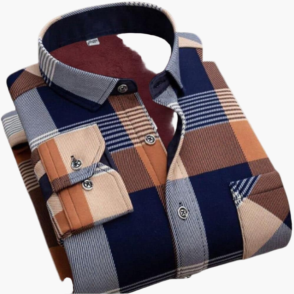 Herren Freizeit Flanellhemd Kariert Langarm – Modernes Outdoor & Business Casual Hemd