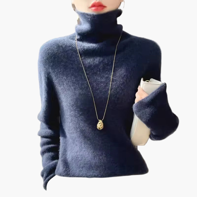 Women's Turtleneck Sweater Elegant, Fashionable Fine Knit Sweater for Office & Everyday Use