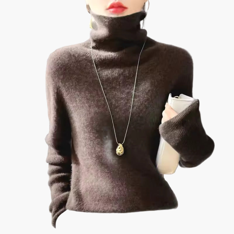 Women's Turtleneck Sweater Elegant, Fashionable Fine Knit Sweater for Office & Everyday Use