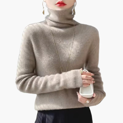 Women's Turtleneck Sweater Elegant, Fashionable Fine Knit Sweater for Office & Everyday Use
