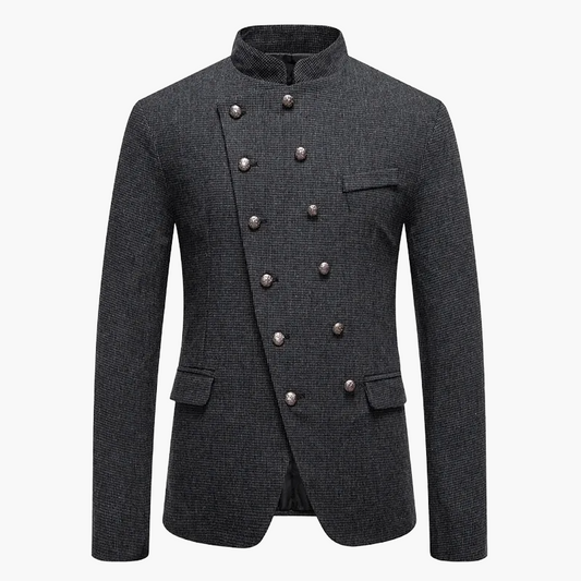 Herren Stehkragen Sakko – Eleganter Vintage-Militärstil für festliche Anlässe oder Business