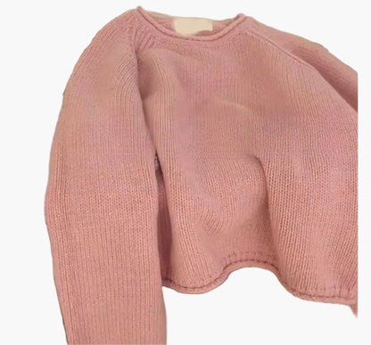 Women's Sweater Loose Basic Knit Sweater in French Style – Fashionable Casual Look for Everyday and Office