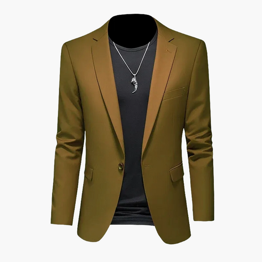 Men's Blazer Modern One-Button Slim Fit – Elegant Casual and Business Look