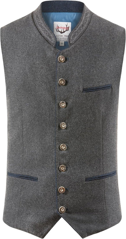 Men's Traditional Vest – Traditional Bavarian Gilet for Festivals & Oktoberfest
