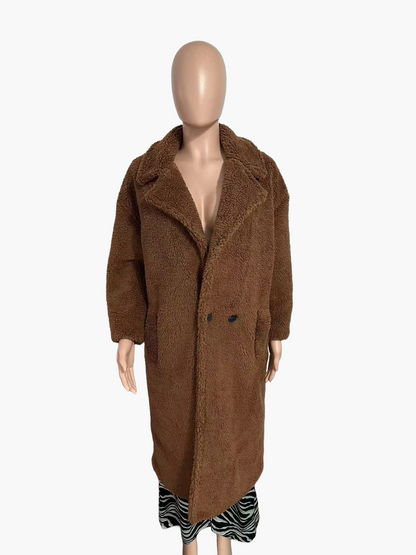 Damen Oversize Teddy Mantel – Modischer Winterstil für Alltag und Freizeit