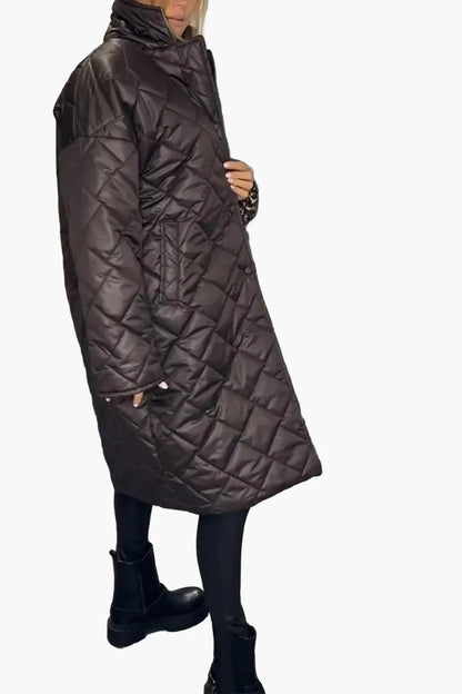 Women's quilted coat with reversible function – Elegant winter coat with leopard print and modern cut for everyday and leisure use
