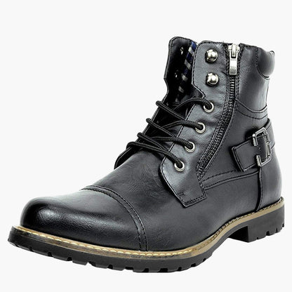 Men's Motorcycle Boots Urban Style – Fashionable Lace-up Boots for Everyday and Leisure