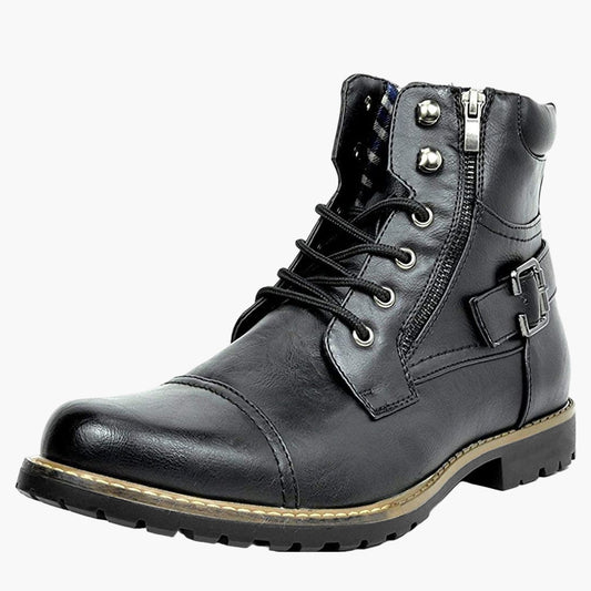 Men's Motorcycle Boots Urban Style – Fashionable Lace-up Boots for Everyday and Leisure