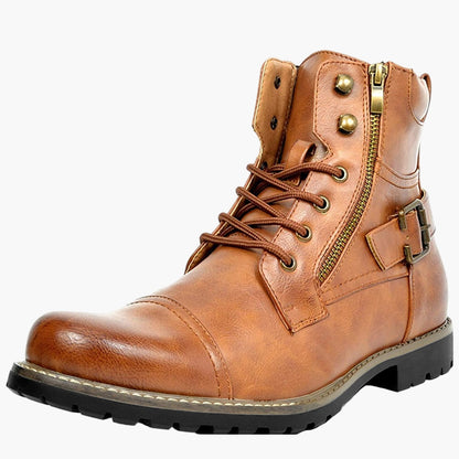 Men's Motorcycle Boots Urban Style – Fashionable Lace-up Boots for Everyday and Leisure