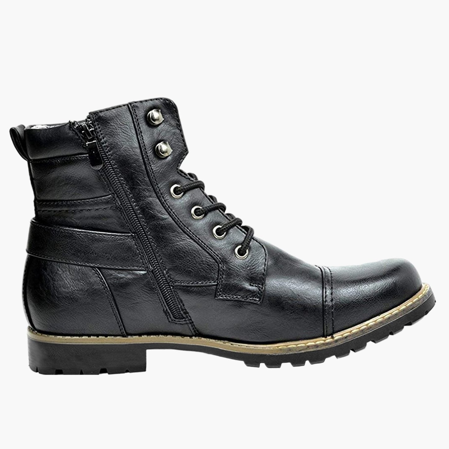 Men's Motorcycle Boots Urban Style – Fashionable Lace-up Boots for Everyday and Leisure