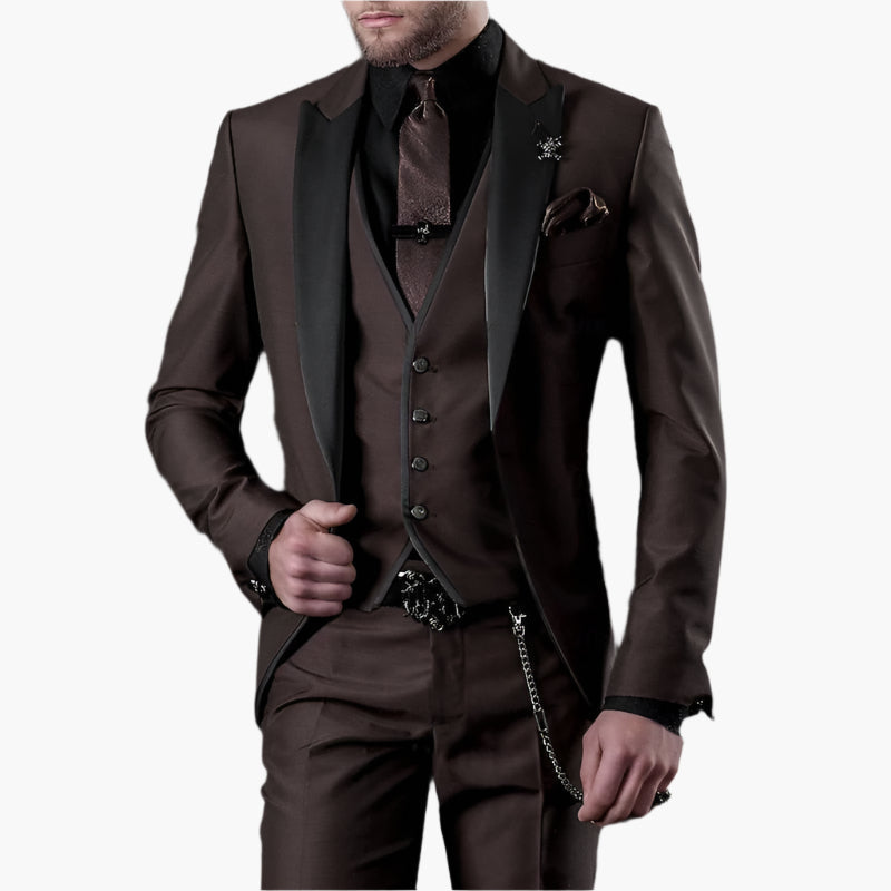 Herren 3-Teiliges Slim Fit Anzug Set – Eleganter Business & Hochzeitsanzug