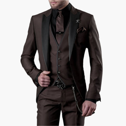 Herren 3-Teiliges Slim Fit Anzug Set – Eleganter Business & Hochzeitsanzug