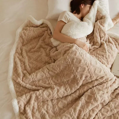 Ultra cozy blanket Sherpa winter blanket for women and men – fluffy sofa blanket for cozy evenings and bedrooms