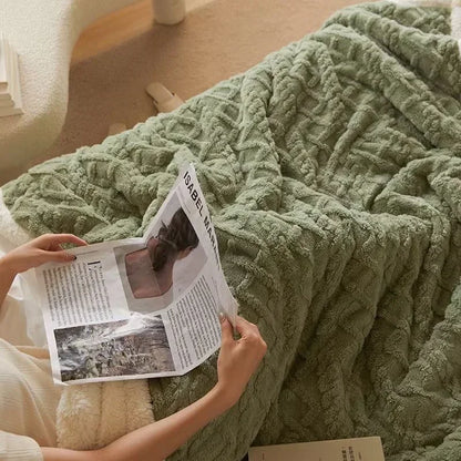 Ultra cozy blanket Sherpa winter blanket for women and men – fluffy sofa blanket for cozy evenings and bedrooms