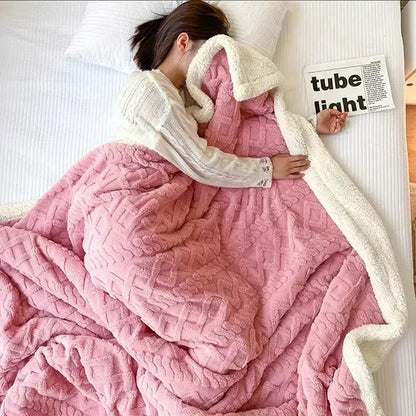 Ultra cozy blanket Sherpa winter blanket for women and men – fluffy sofa blanket for cozy evenings and bedrooms