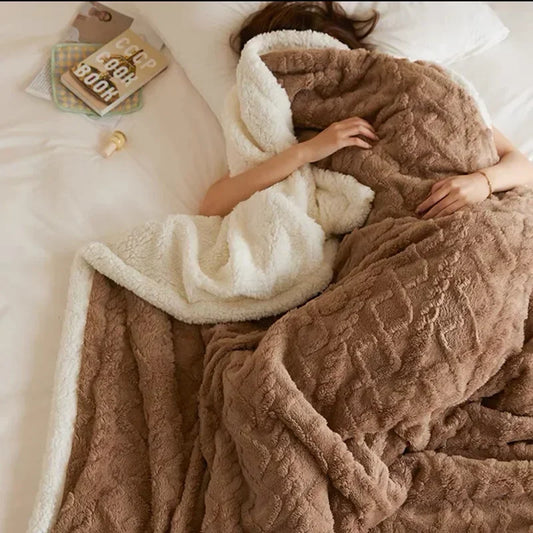 Ultra cozy blanket Sherpa winter blanket for women and men – fluffy sofa blanket for cozy evenings and bedrooms