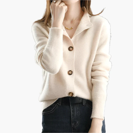 Damen Strickjacke mit Knopfleiste – Eleganter Herbst- und Winterpullover für Freizeit und Büro