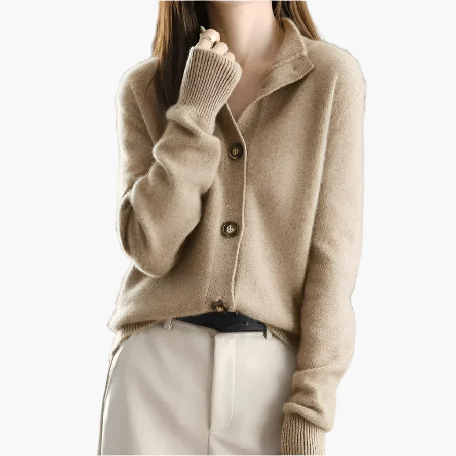 Damen Strickjacke mit Knopfleiste – Eleganter Herbst- und Winterpullover für Freizeit und Büro