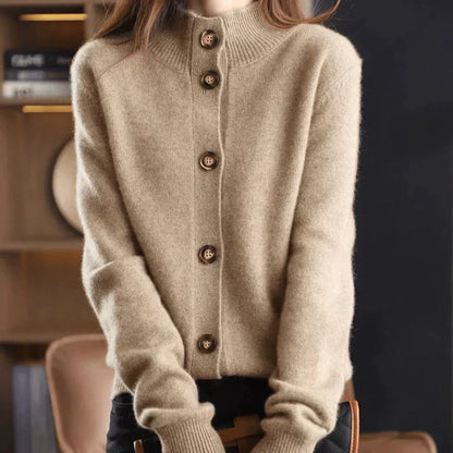 Damen Strickjacke mit Knopfleiste – Eleganter Herbst- und Winterpullover für Freizeit und Büro