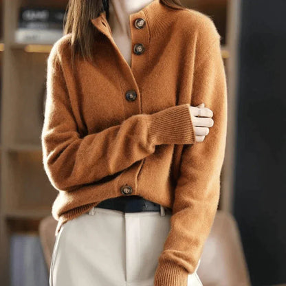 Damen Strickjacke mit Knopfleiste – Eleganter Herbst- und Winterpullover für Freizeit und Büro