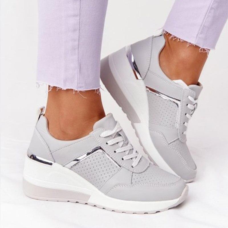 Damen Orthopädische Sneaker mit Keilabsatz – Bequeme Freizeitschuhe für Alltag und Spaziergänge
