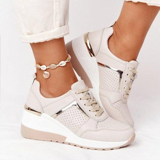 Damen Orthopädische Sneaker mit Keilabsatz – Bequeme Freizeitschuhe für Alltag und Spaziergänge