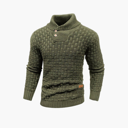 Men's knitted sweater with stand-up collar – stylish casual sweater for autumn and winter