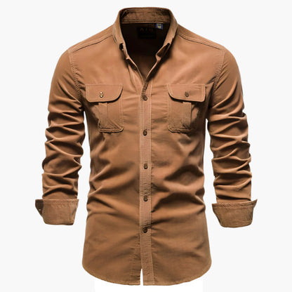 Herren Freizeithemd Slim Fit – Modernes Langarmhemd mit Brusttaschen, Business & Alltag