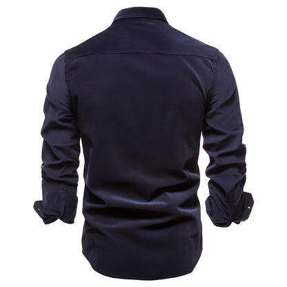 Herren Freizeithemd Slim Fit – Modernes Langarmhemd mit Brusttaschen, Business & Alltag