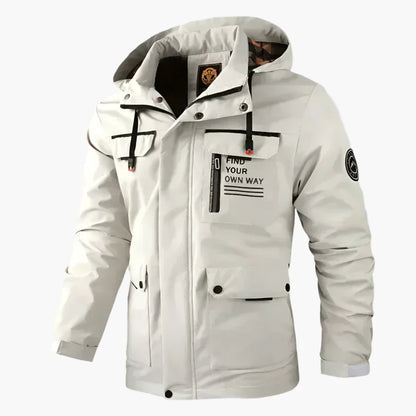 Men's Outdoor Functional Jacket – Waterproof, Windproof, Detachable Hood, Versatile for Everyday & Adventure