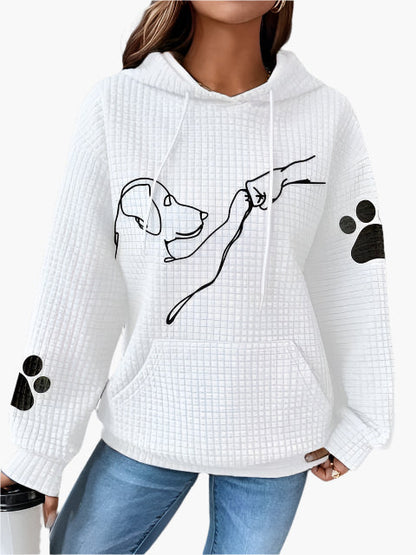 Women's hooded sweatshirt with dog motif – cozy hoodie for dog lovers, everyday & leisure