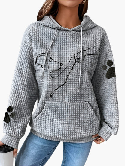 Women's hooded sweatshirt with dog motif – cozy hoodie for dog lovers, everyday & leisure
