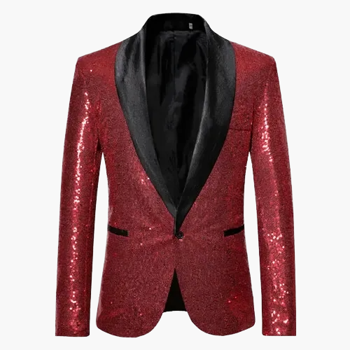 Herren Glitzer Sakko für festliche Anlässe – Eleganter Party-Blazer mit Pailletten