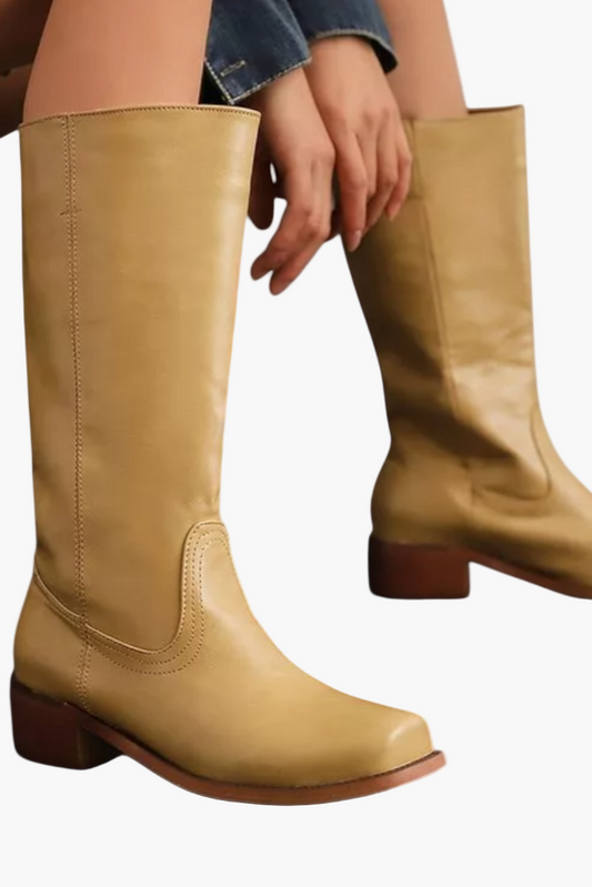 Women's Boots Western Style Classic – Fashionable Block Heel Boots for Everyday and Leisure