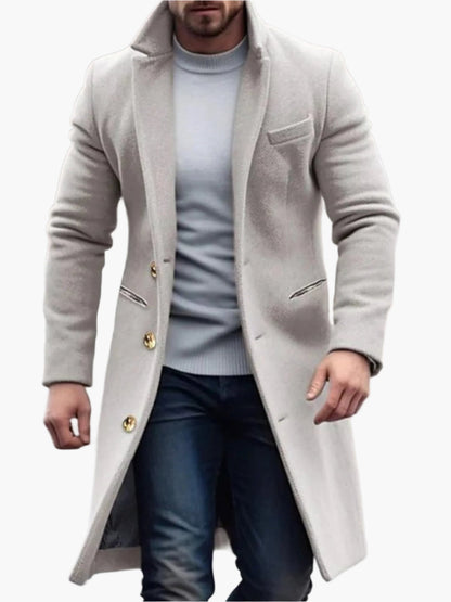 Men's Classic Winter Coat – Elegant Long Coat for Business & Leisure