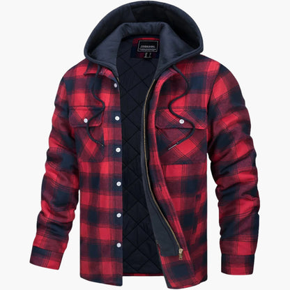 Men's Winter Flannel Jacket with Hood – Casual Outdoor Style for Autumn & Winter