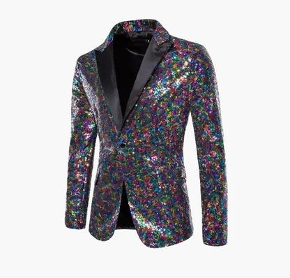 Herren Glitzer Sakko für festliche Anlässe – Eleganter Party-Blazer mit Pailletten
