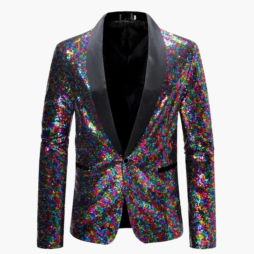 Herren Glitzer Sakko für festliche Anlässe – Eleganter Party-Blazer mit Pailletten