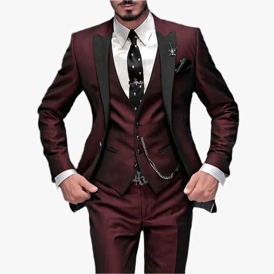 Herren 3-Teiliges Slim Fit Anzug Set – Eleganter Business & Hochzeitsanzug